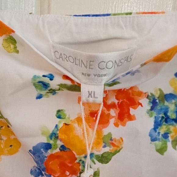 NWT Caroline Constas Hart Dress (Blanc Floral Mix) Maxi Dress w/ Puff Sleeves XL - Picture 6 of 16